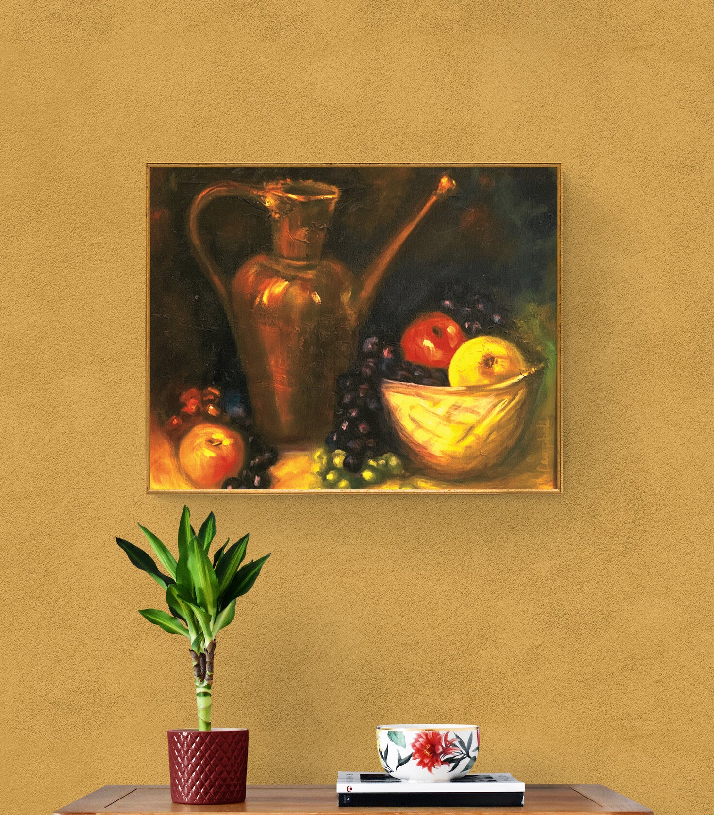 Beirut Memories: Copper Bowl with Fruit - Oil on canvas