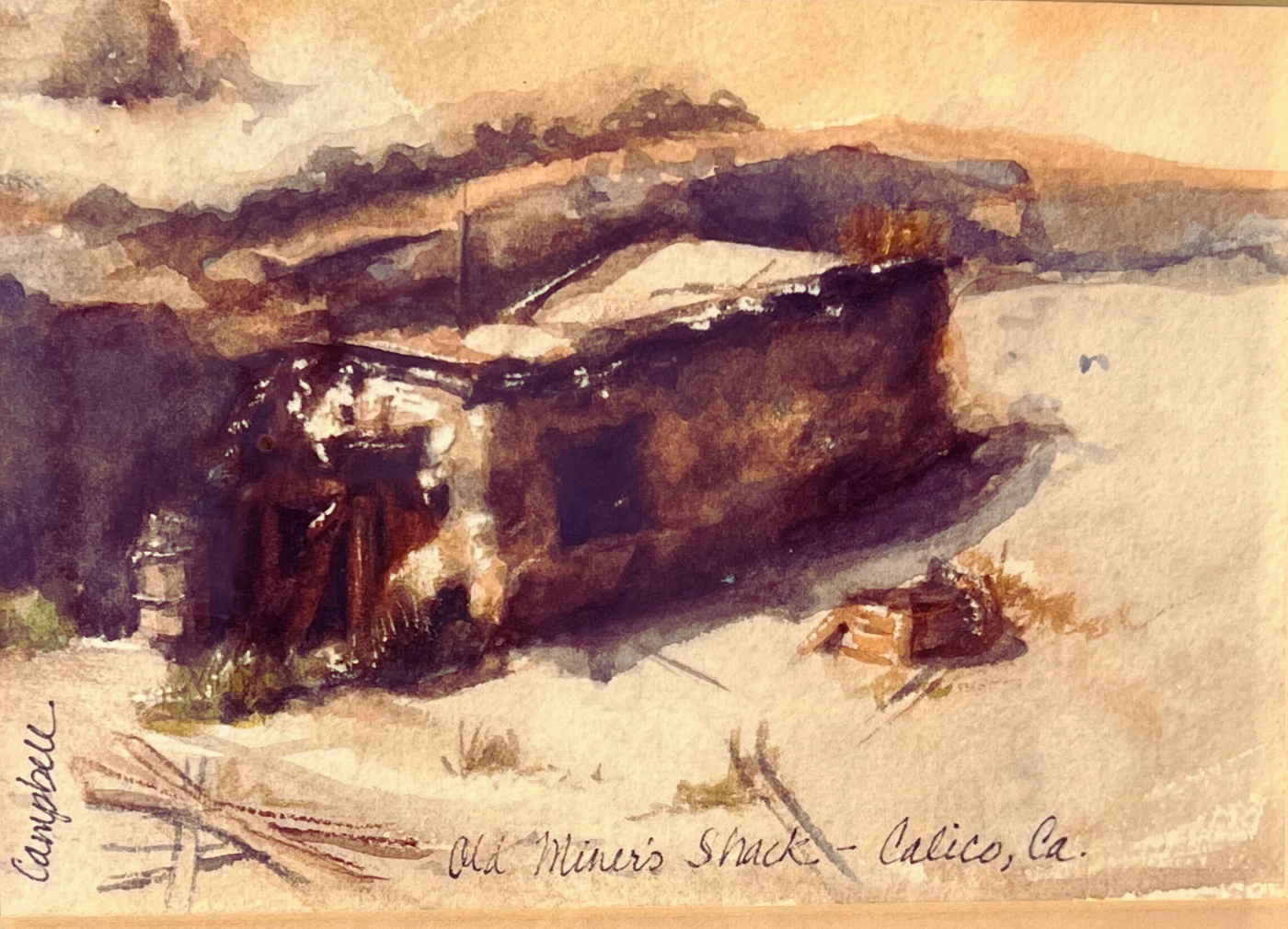 "Old Miner’s Shed "- Watercolor PRINT on Archival Paper