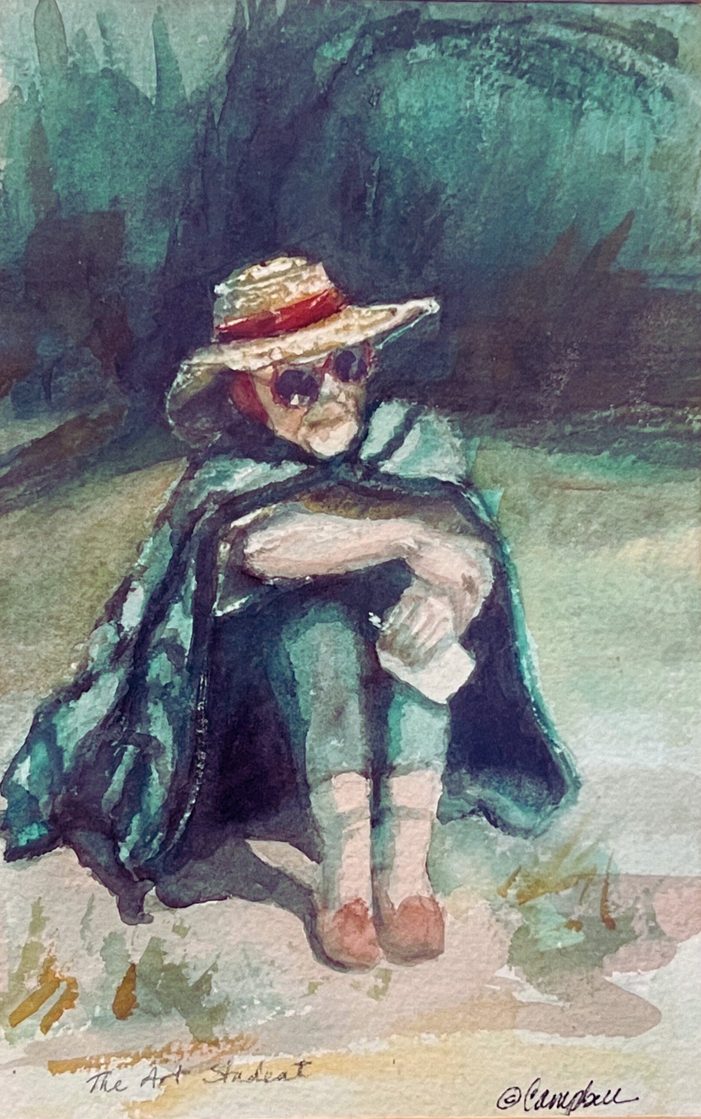 "The Art Student" - Watercolor PRINT on Archival Paper